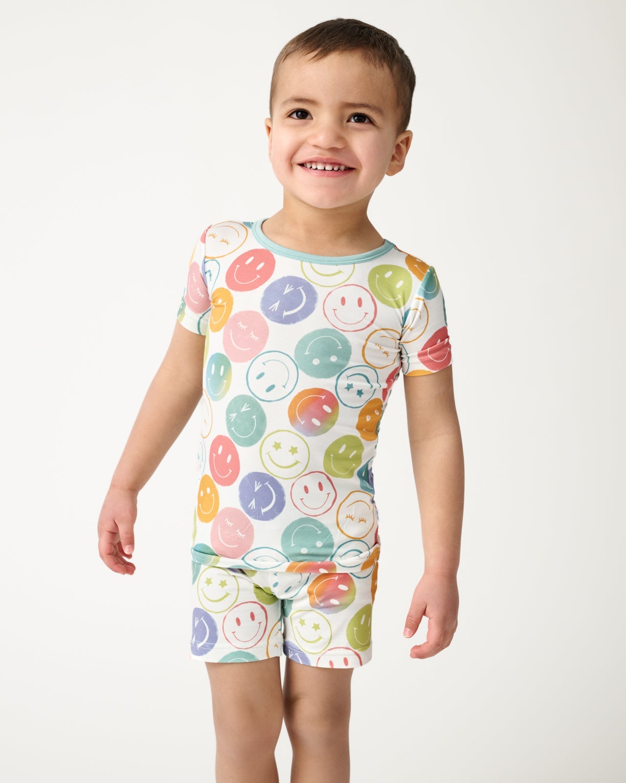 Positive Vibes Two-Piece Short Sleeve & Shorts Pajama Set